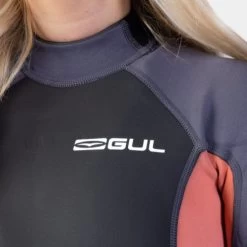 GUL Response Ladies 3/2mm Flatlock Wetsuit - Grey Coral -Water Sports Equipment gul response 3mm flatlock women grey 3 500x500 1