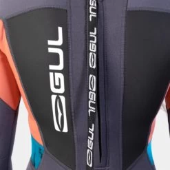 GUL Response Ladies 3/2mm Flatlock Wetsuit - Grey Coral -Water Sports Equipment gul response 3mm flatlock women grey 5 500x500 1