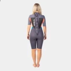 GUL Response Ladies 3/2mm Flatlock Shorty Wetsuit - Grey Coral -Water Sports Equipment gul response shorty women grey coral 1 500x500 1