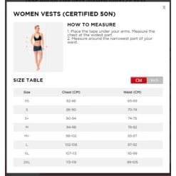 Jobe Unify Life Vest Women Black -Water Sports Equipment jobe womens life vest size chart 500x500 2